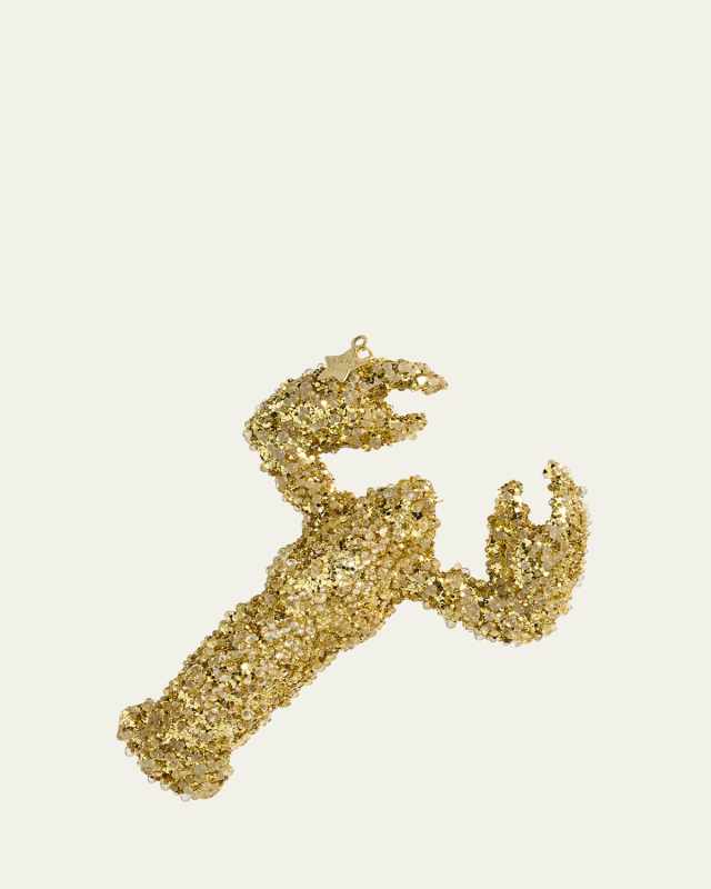 Golden Lobster Christmas Ornament